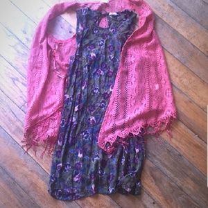 Floral dress and boho vest